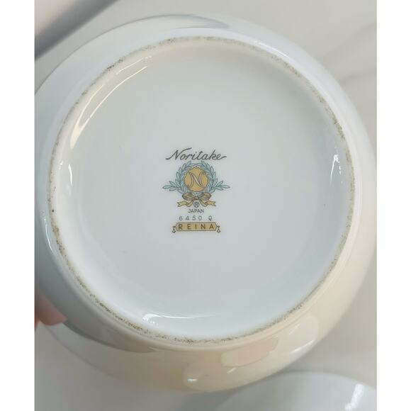 Noritake White Tea Set with Silver Accents - Picture 5 of 15